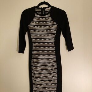 Karen Millen Black and White Long Sleeve Dress